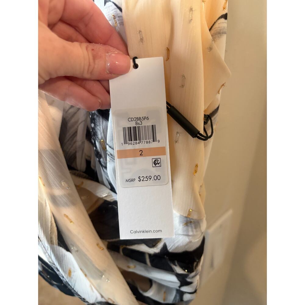 Calvin Klein Women's Halter Neck Gown with Draped Front & Beading 2 MSRP$259 - Picture 5 of 9